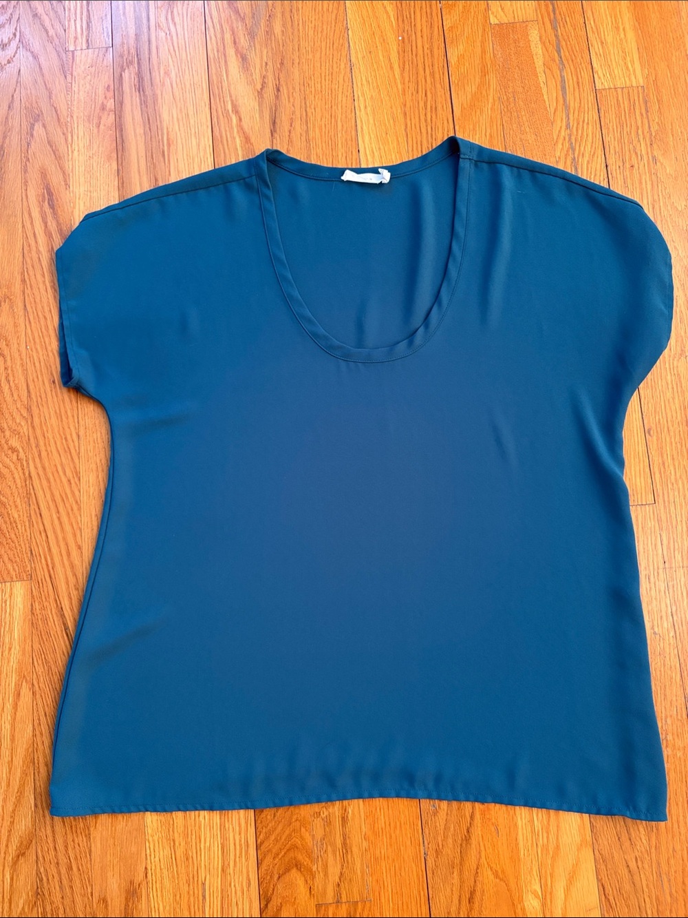 Lush Women’s Scoop Neck Short Sleeve Top - Teal Size S (oversized fit)